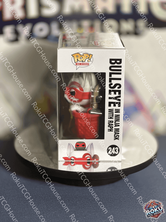 Bullseye in Ninja Mask with Raph, Funko Pop! vinyl figure #243, collectible toy for fans.