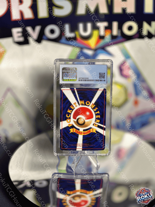 Japanese Pokémon card from the Vending Series 1, graded CGC 9.5, showcasing vintage artwork and nostalgia.