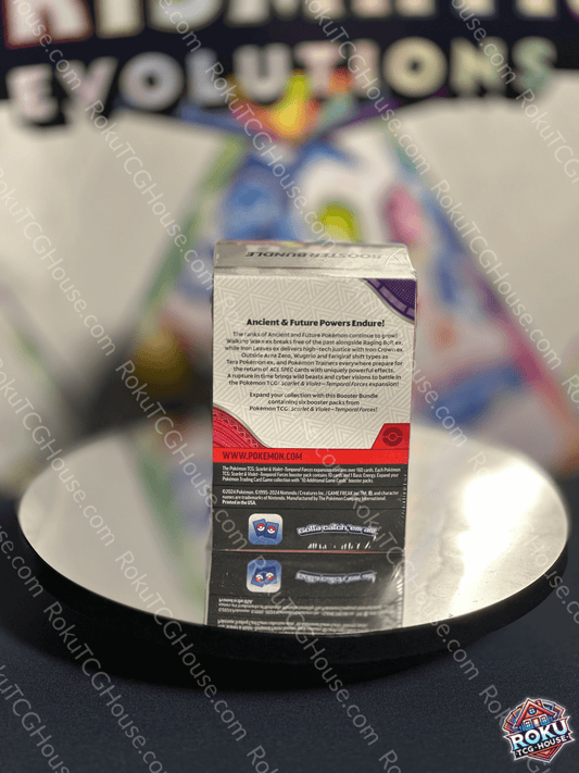 Temporal Forces Booster Bundle featuring 6 booster packs, showcasing ancient and future powers on the packaging.