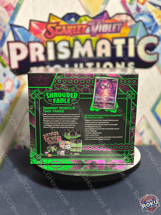 Back of Shrouded Fable – Pokémon TCG Elite Trainer Box.