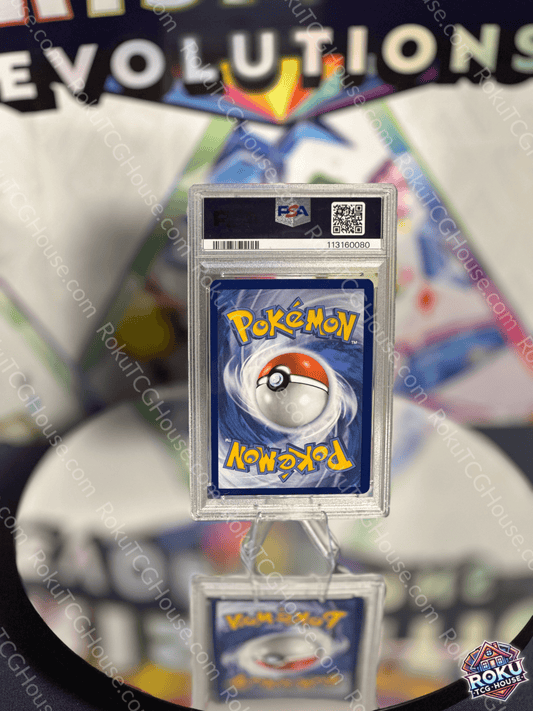 Terapagos EX Pokémon card graded PSA 9 from the Stellar Crown set, showcased in a clear holder.