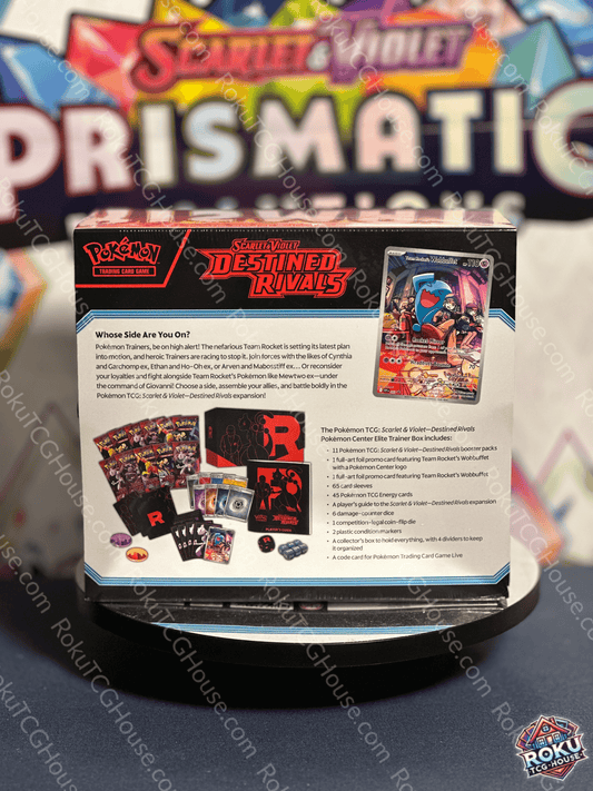 Back of Destined Rivals – Elite Trainer Box (Pokémon Center Exclusive) – Pokémon Trading Card Game Elite Trainer Box (NM).