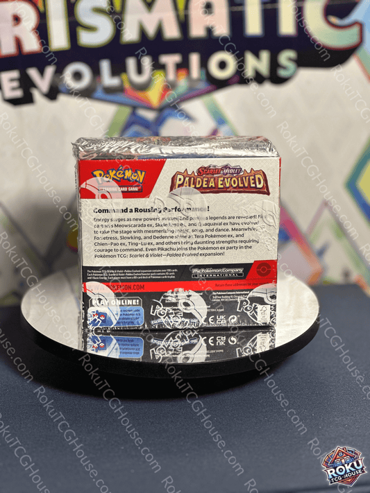 Back of Paldea Evolved – Pokémon TCG Booster Box.