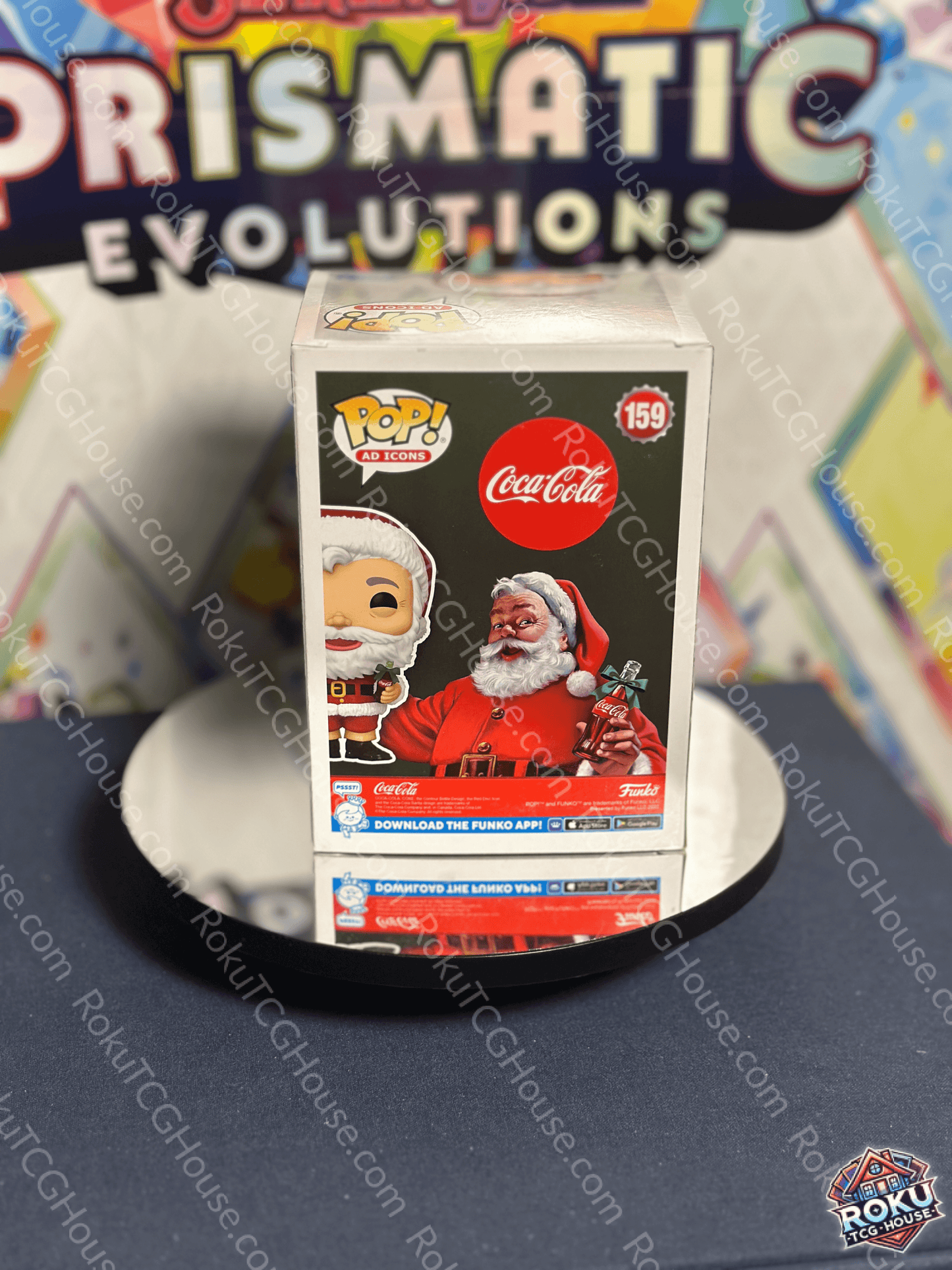 Back of Coca-Cola Santa Ad Icons #159 Funko Pop! box with series branding