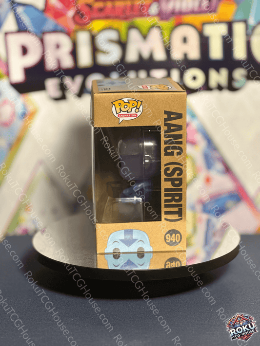 Side profile of Aang (Spirit) - Avatar:TLA #940 - Funko Pop! Vinyl Figure box showing character name and figure image