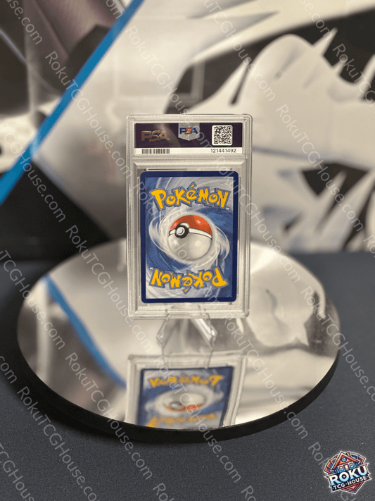 Back of Radiant Charizard Crown Zenith Pokémon card in PSA slab showing standard Pokémon card back