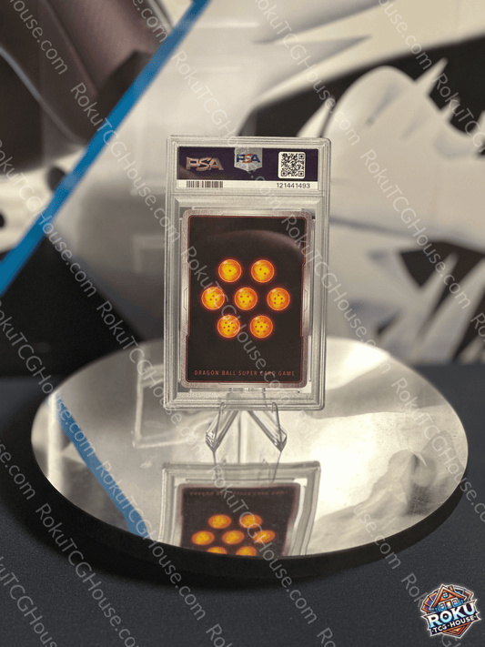 Back of Universe 7 Powers Combined Dragon Ball Super card in PSA slab showing standard DBS card back