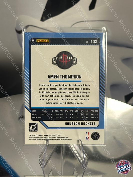 Amen Thompson (Disco) - 2024 Panini Donruss NBA Card (NM)