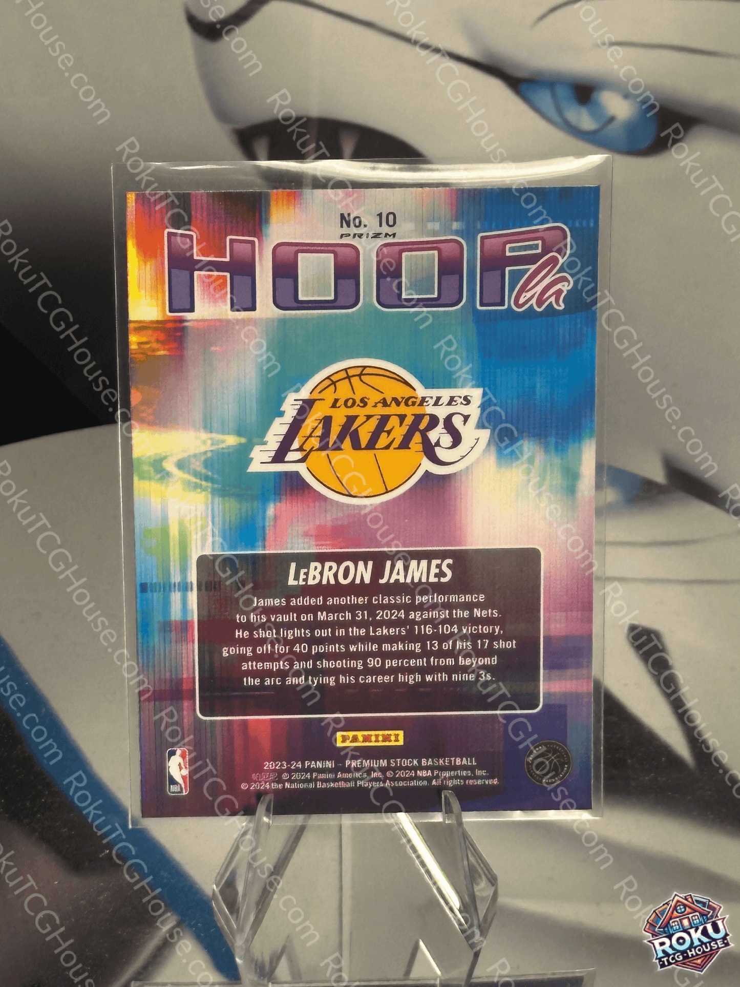 Lebron James (Silver Prizm, HoopLA) - 2023 Panini Premium Stock NBA Card (NM)