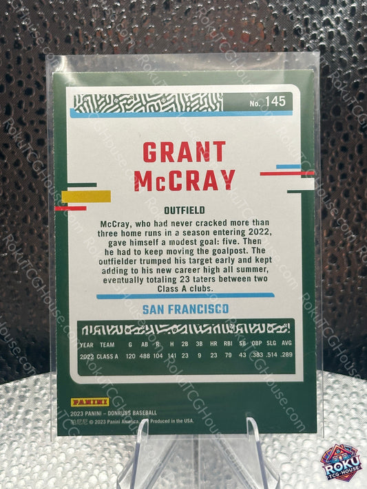 Grant McCray 2023 MLB Card Orange Variant Near Mint back