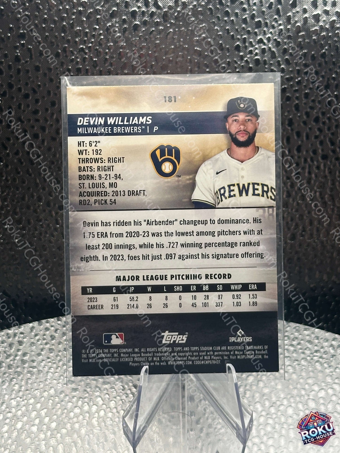 Devin Williams (Red Var.) - 2024 MLB Card (NM)