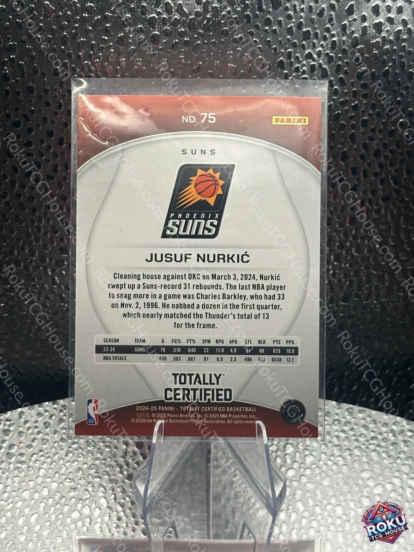Jusuf Nurkic (#75) (Maroon Mirror) - 2024 NBA Card (NM)