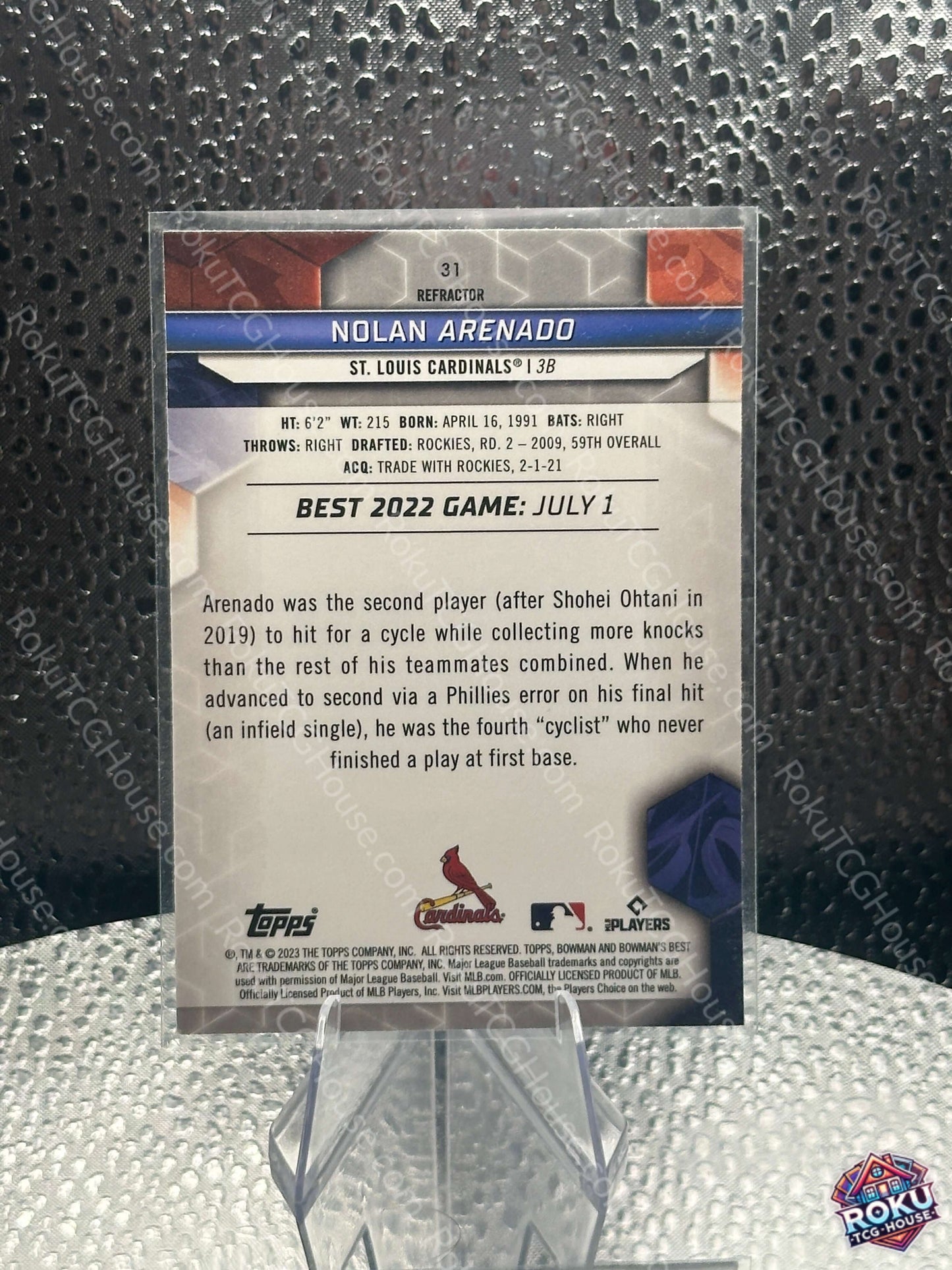 Nolan Arenado (#31) (Refractor) - 2023 MLB Card (NM)