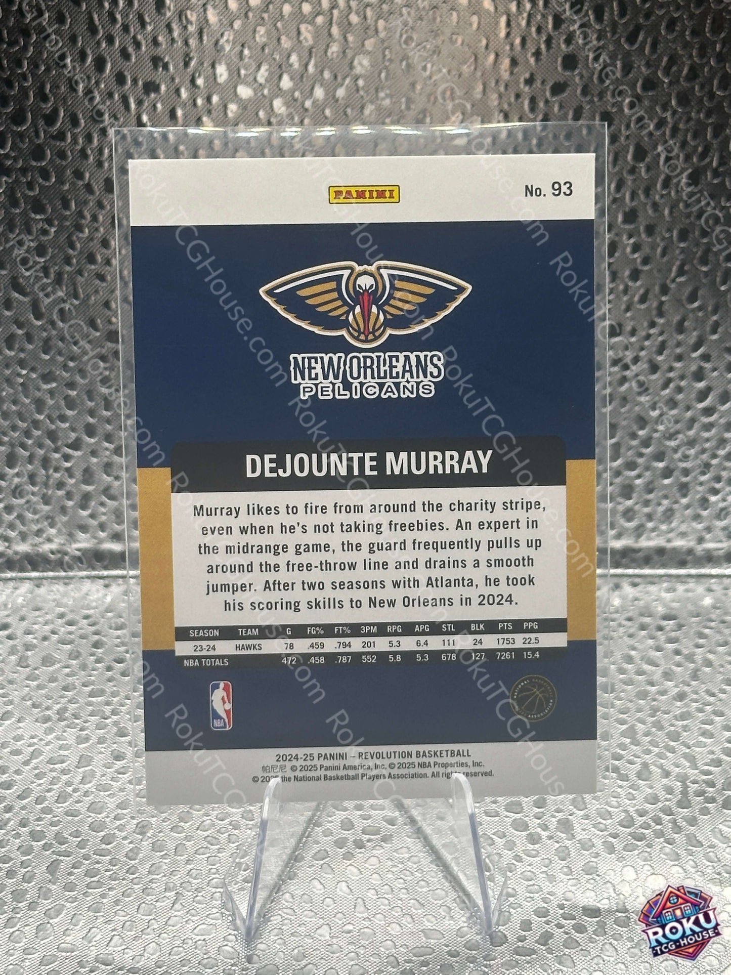 Dejounte Murray 2024 Panini Revolution NBA Card NM back