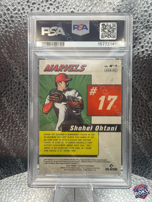 Shohei Ohtani #M9 - 2022 Donruss Diamond Marvels (Rapture) - MLB Card (PSA 9)