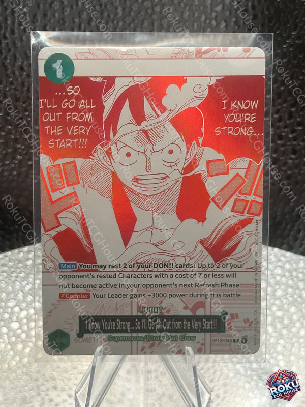 I Know You're Strong… So I'll Go All Out from the Very Start!!! (OP13-040) - Promotional Cards - One Piece Card (NM)