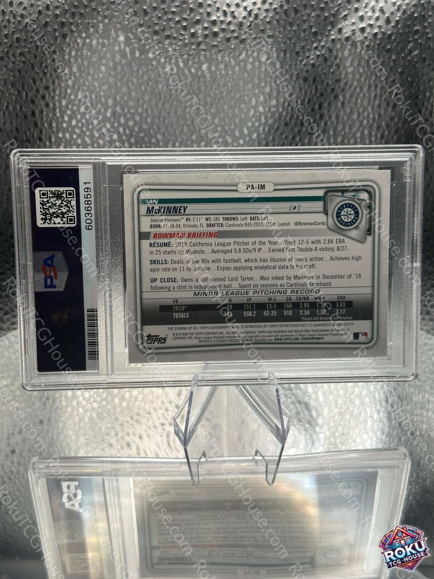 Ian McKinney (007/250) (Purple) (Auto) #PAIM - 2020 Bowman Paper Prospects - MLB Card (PSA 8 / Auto 10)