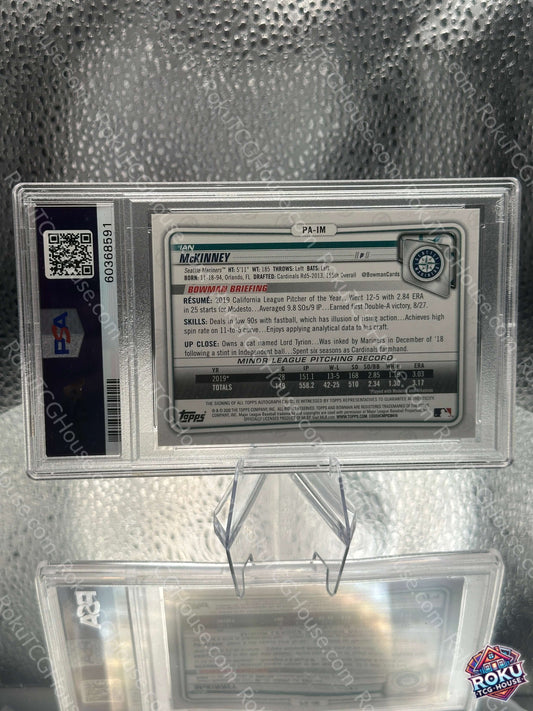 Ian McKinney (007/250) (Purple) (Auto) #PAIM - 2020 Bowman Paper Prospects - MLB Card (PSA 8 / Auto 10)