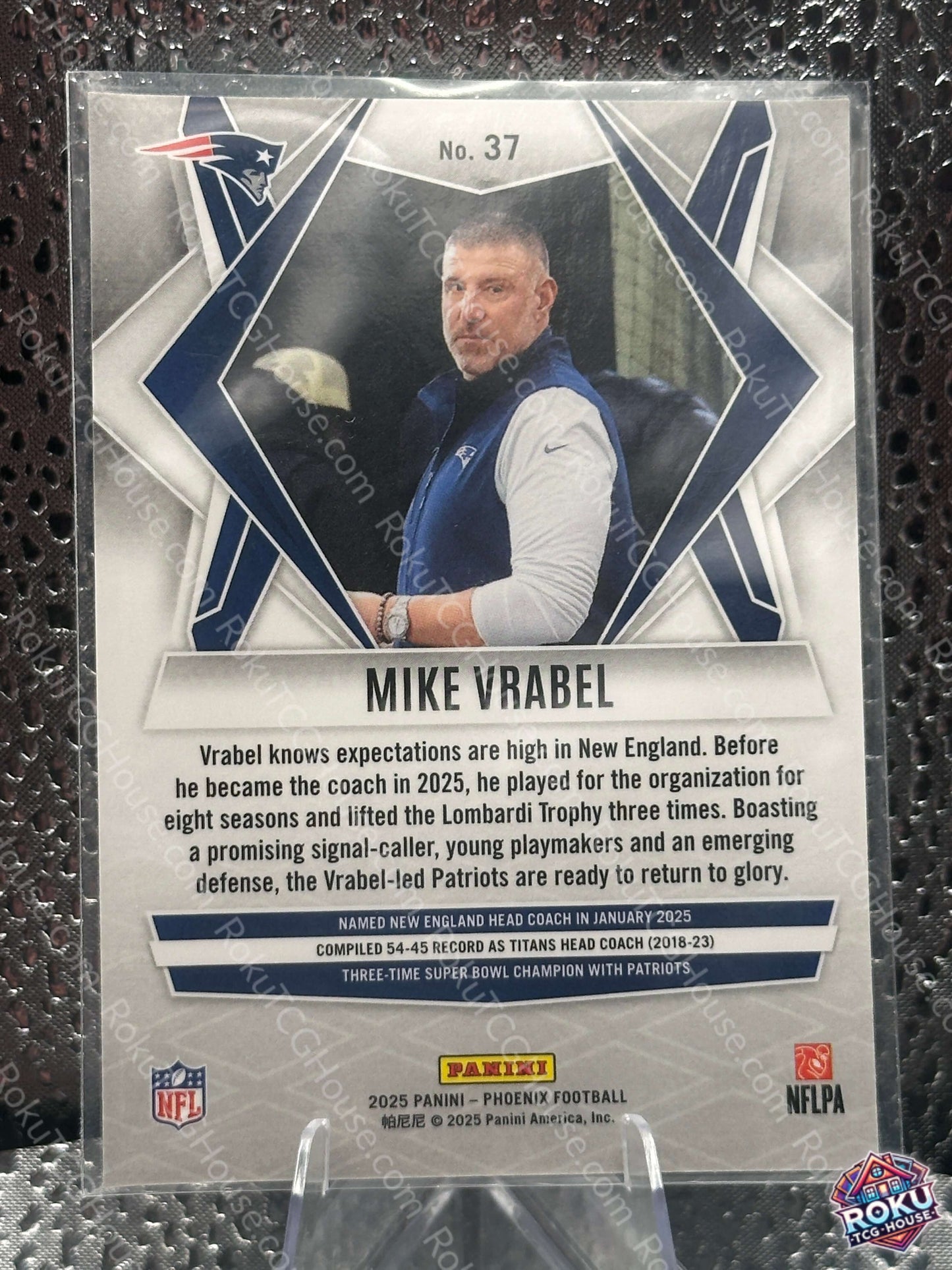 Mike Vrabel 2025 NFL Card NM back