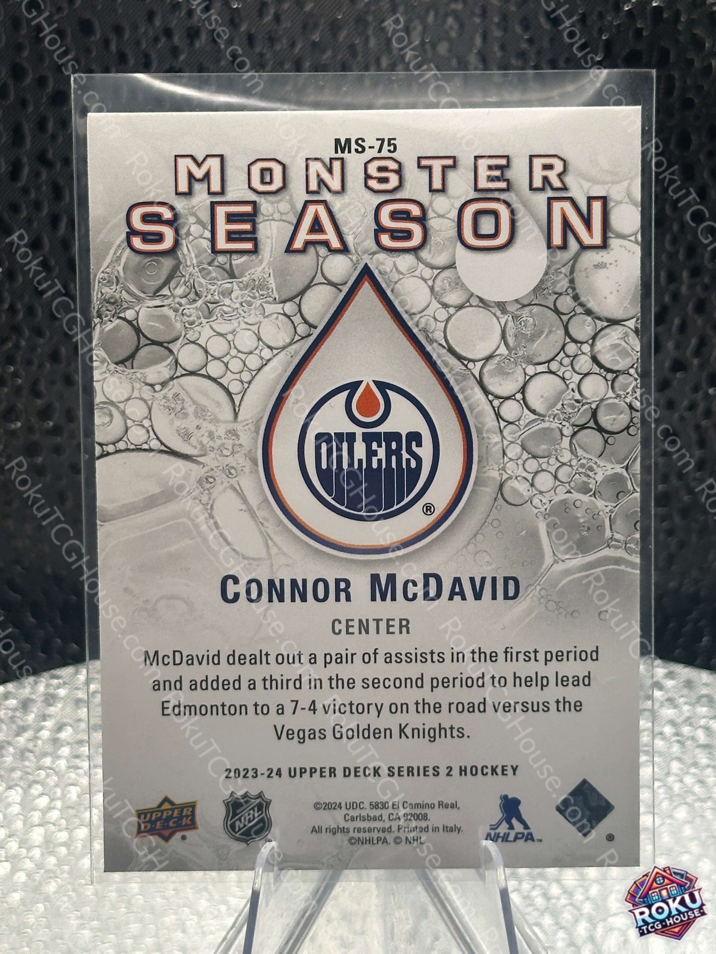 Connor McDavid 2023 NHL Card NM back