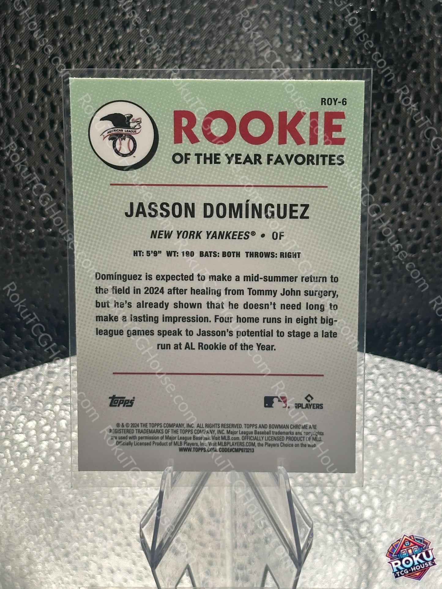 Jasson Dominguez 2024 MLB Rookie Near Mint Baseball Card