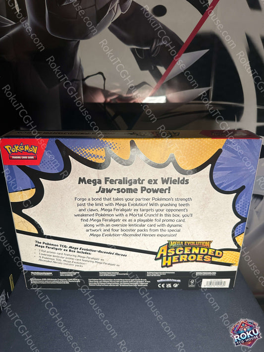 Ascended Heroes Mega Feraligatr ex Box back Pokemon TCG
