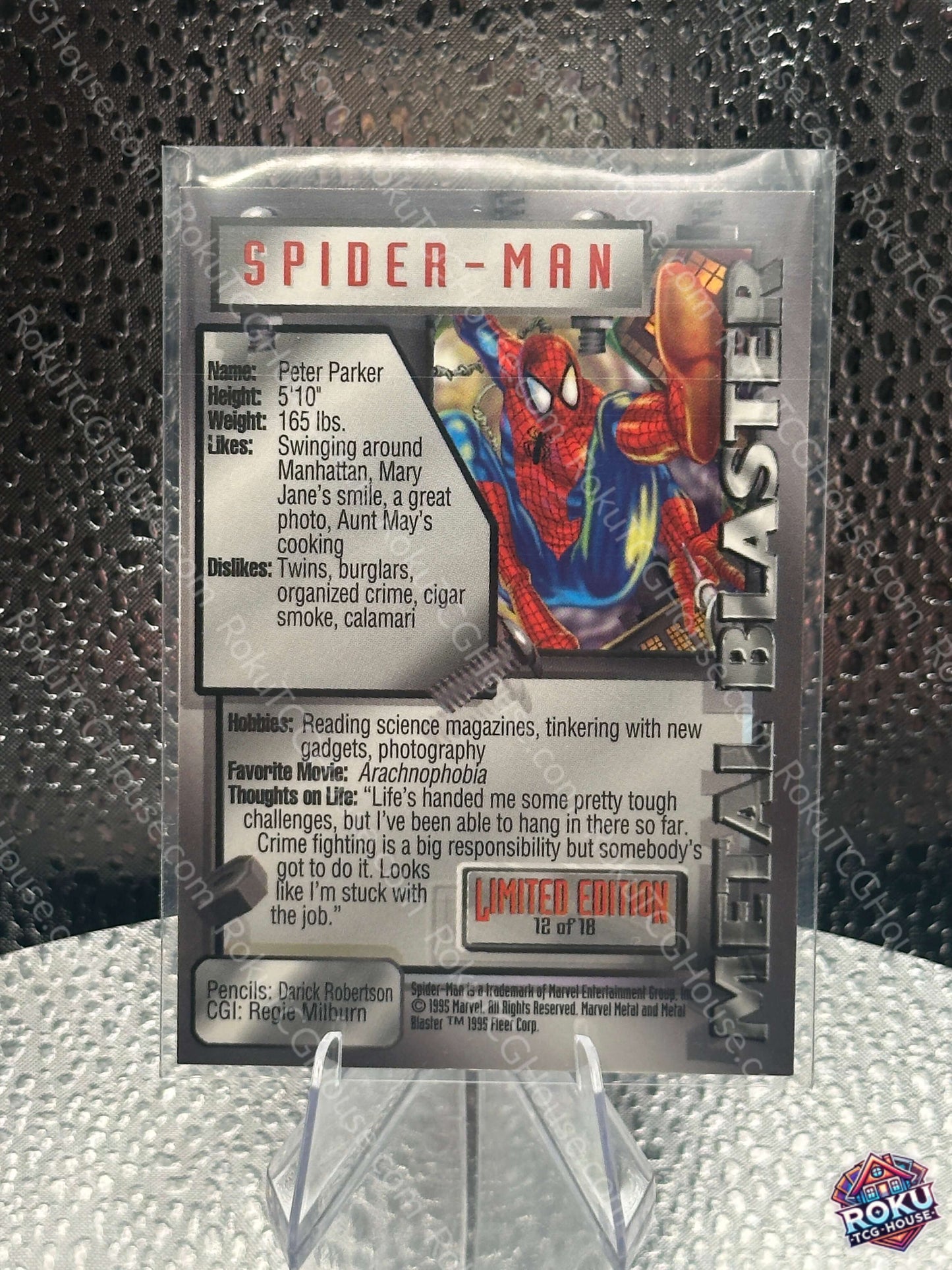 Spider-Man Marvel Metal Blaster Vintage Marvel Card NM back