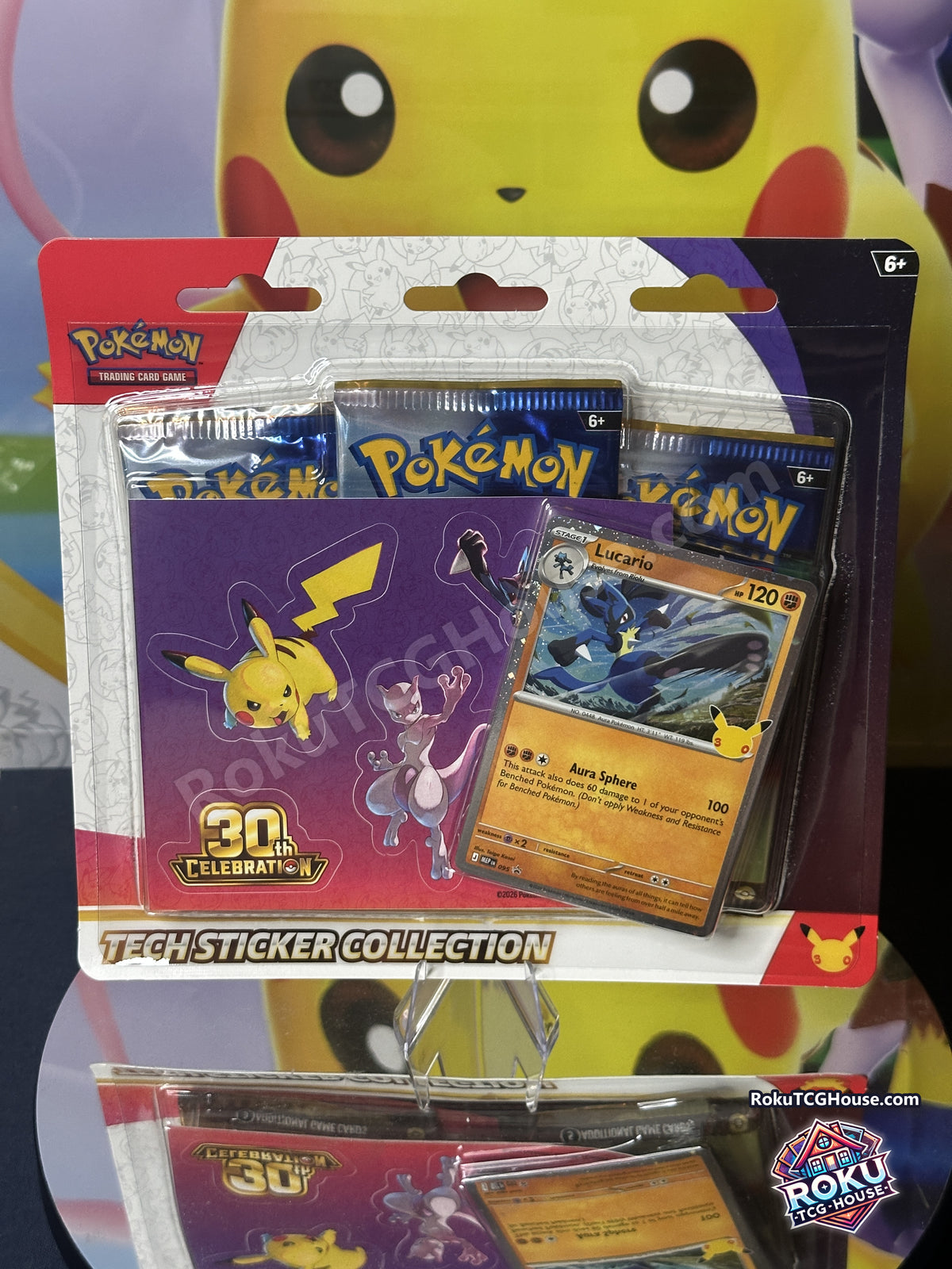Pokemon TCG 30th Celebration Tech Sticker Collection Lucario sealed blister