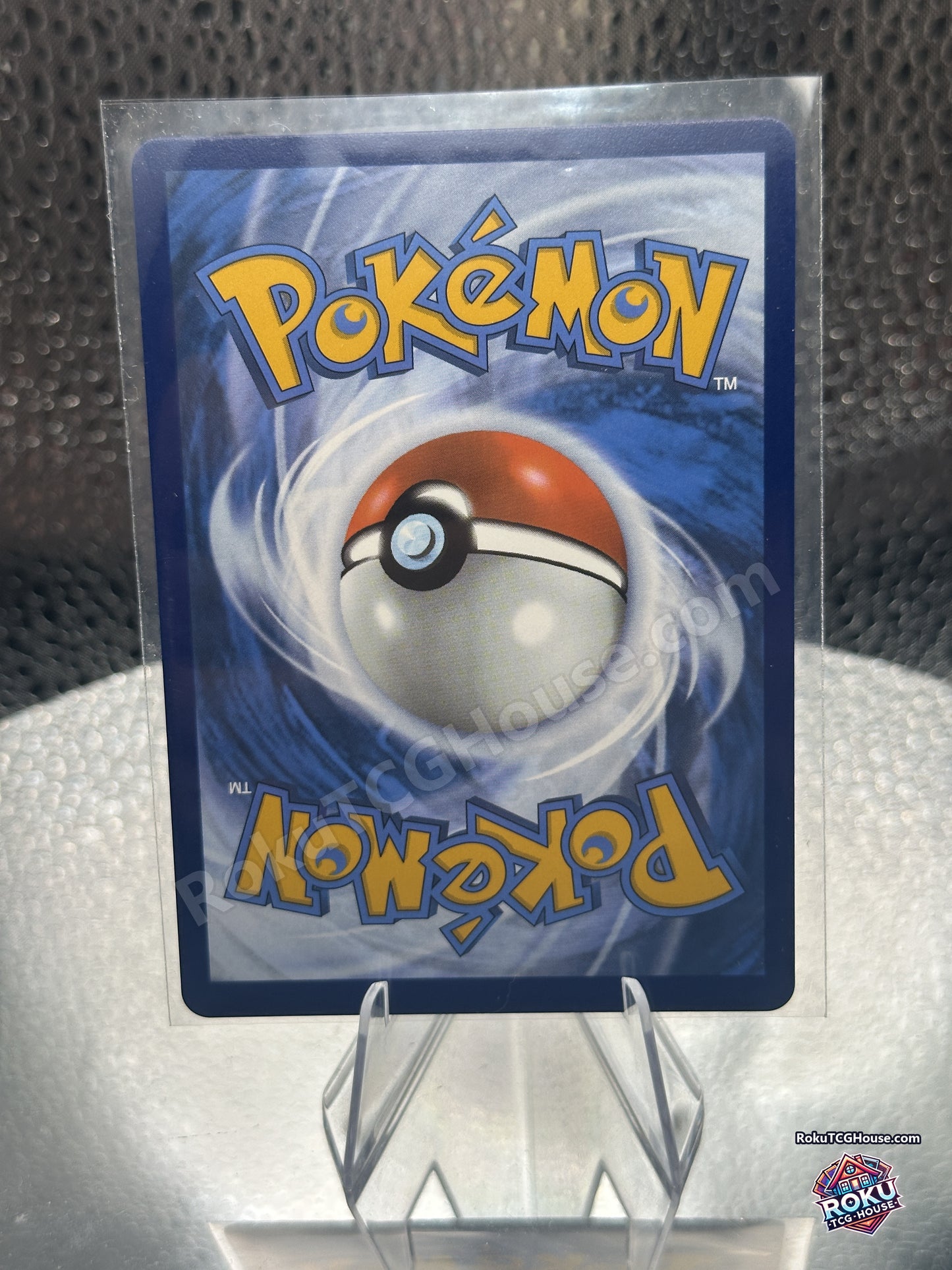 Back of the Roaring Moon ex card showing the standard Pokemon card back