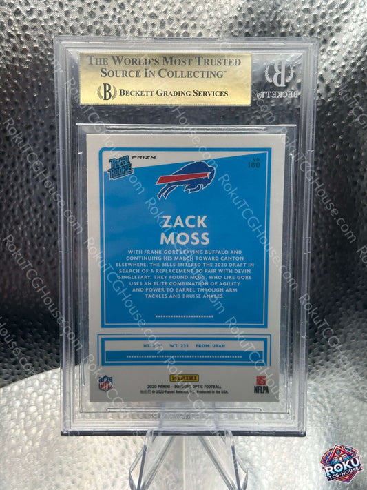 Zack Moss 2020 Donruss Optic Blue Hyper #180 BGS 9.5 - back
