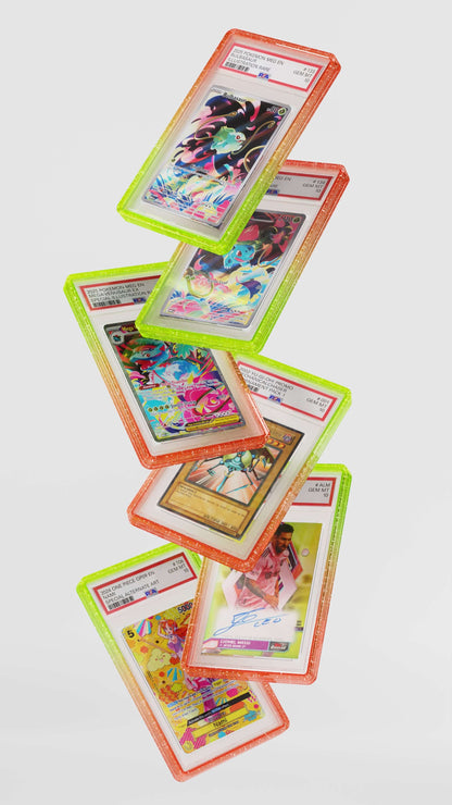 Limited Edition Graded Guard cases showcasing vibrant colors for TCG collectibles protection.