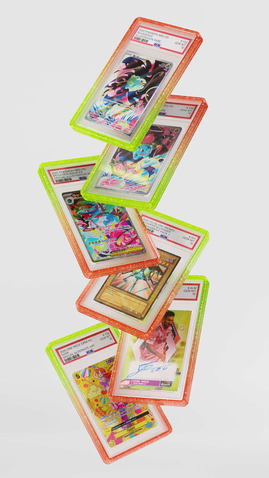 Limited Edition Graded Guard cases showcasing vibrant colors for TCG collectibles protection.