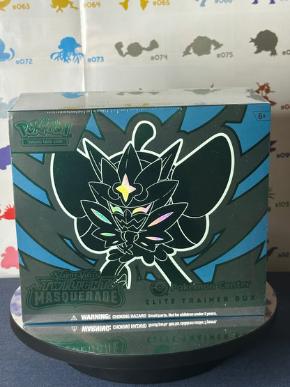 Front of the Twilight Masquerade Pokemon Center Exclusive Elite Trainer Box