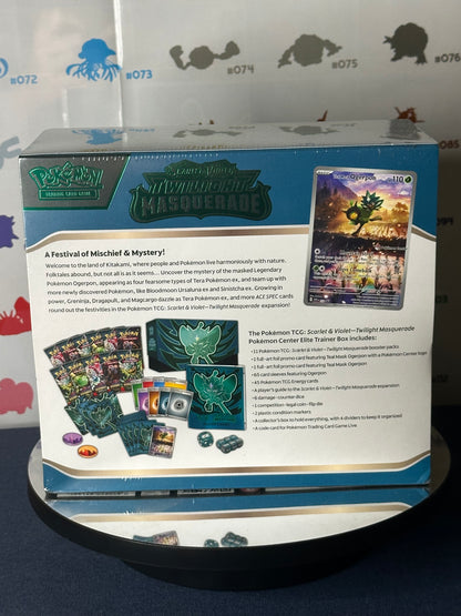 Back of the Twilight Masquerade Pokemon Center Exclusive Elite Trainer Box