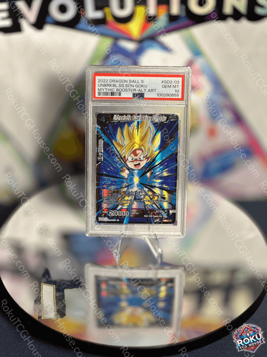 Unbreakable Super Saiyan Son Goku - Mythic Booster - Dragon Ball Super Card (PSA 10)