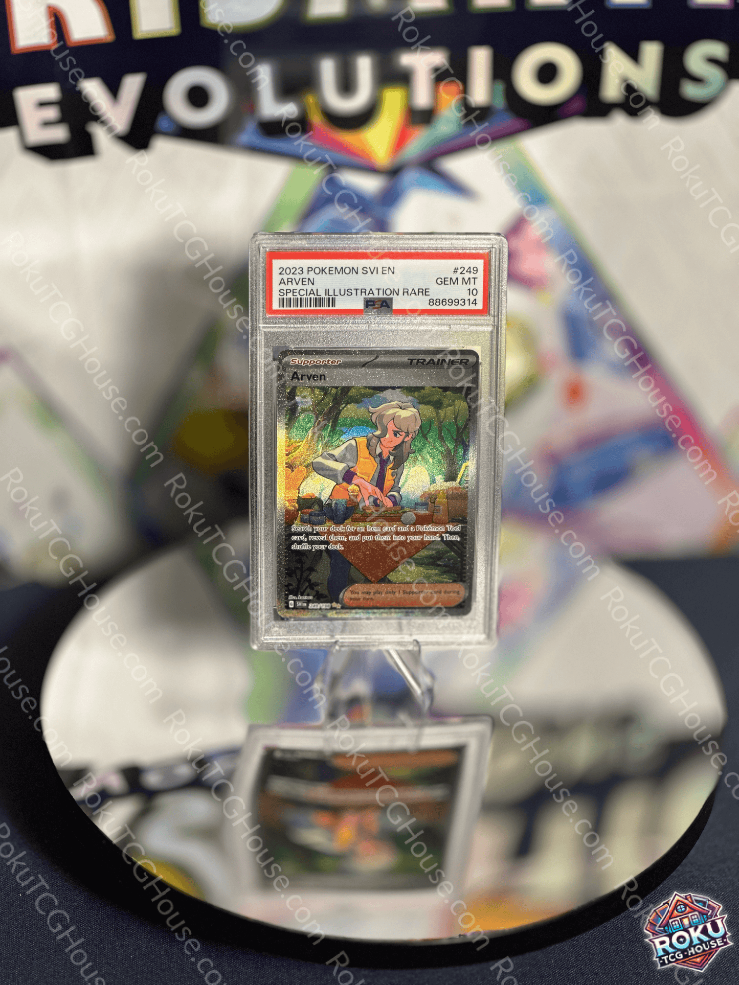 Front of Arven – Scarlet & Violet: Base – Pokémon Card (PSA 10).