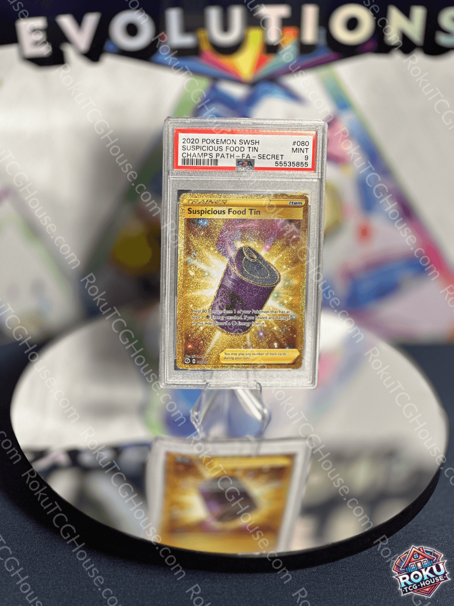 Suspicious Food Tin - Champion’s Path - Pokemon Card (PSA 9)