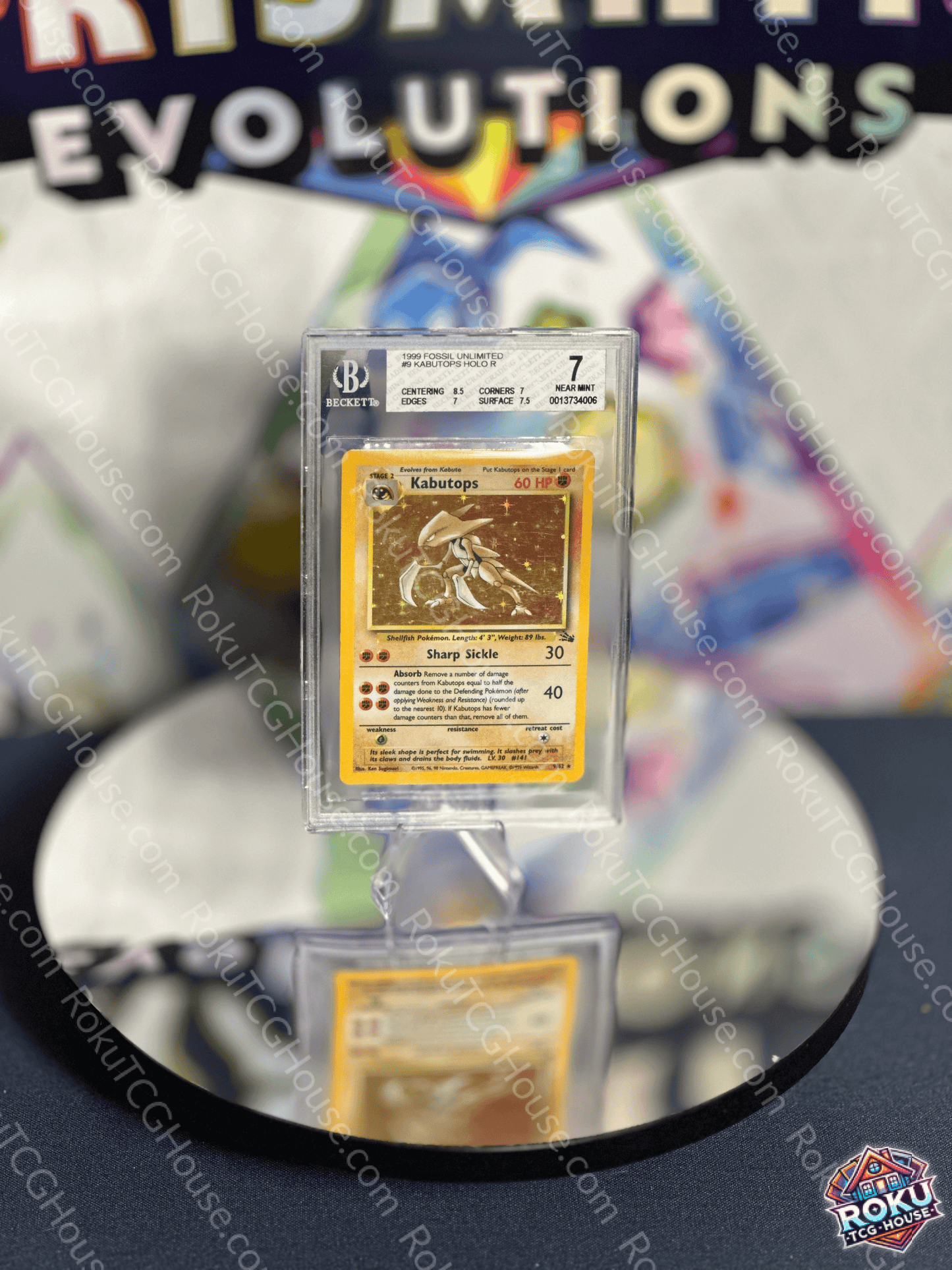 Front of Kabutops – Fossil (Unlimited) – Pokémon Card (BGS 7).
