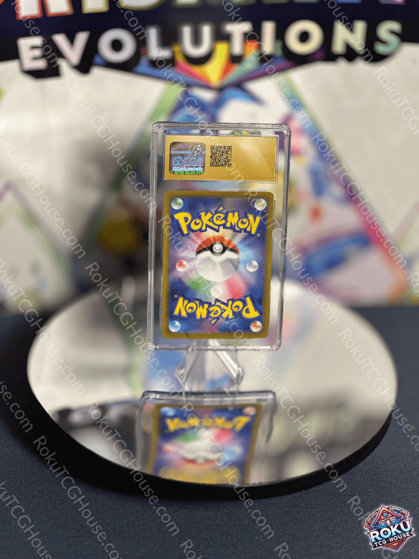Fletchinder Pokémon card from Clay Burst set displayed on a reflective surface with vibrant colors and CGC grade.