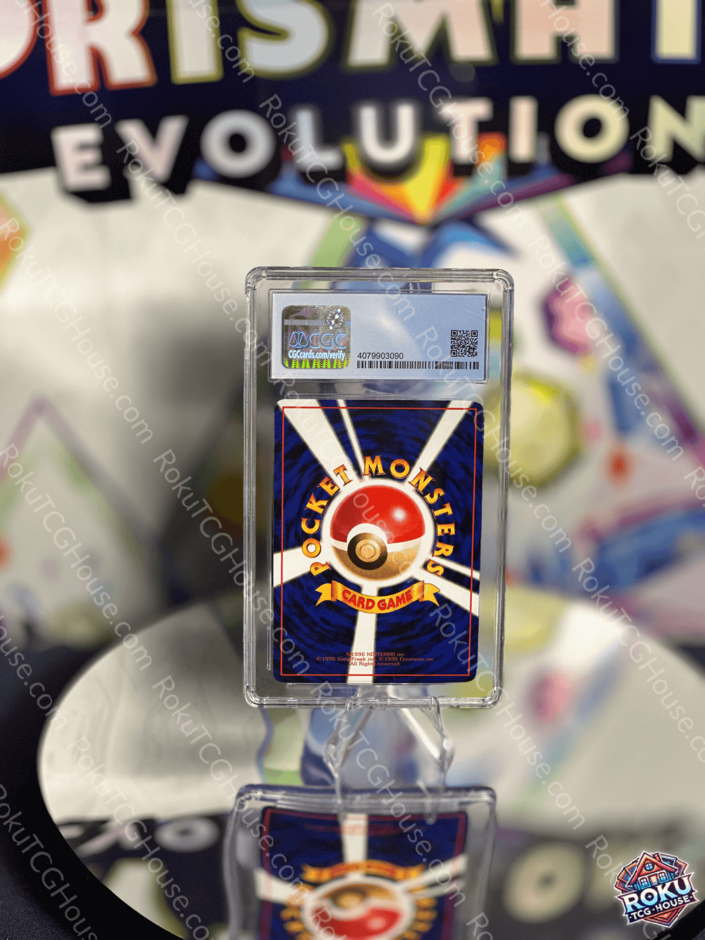 Japanese Pokémon card from the Vending Series 1, graded CGC 9.5, showcasing vintage artwork and nostalgia.