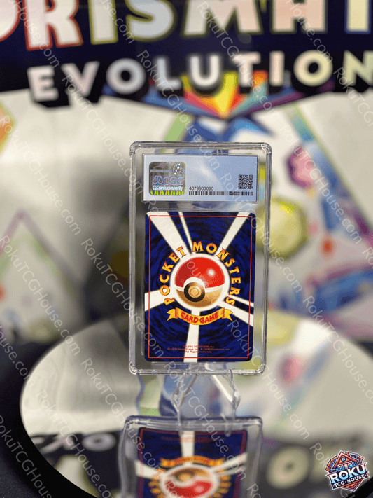 Japanese Pokémon card from the Vending Series 1, graded CGC 9.5, showcasing vintage artwork and nostalgia.
