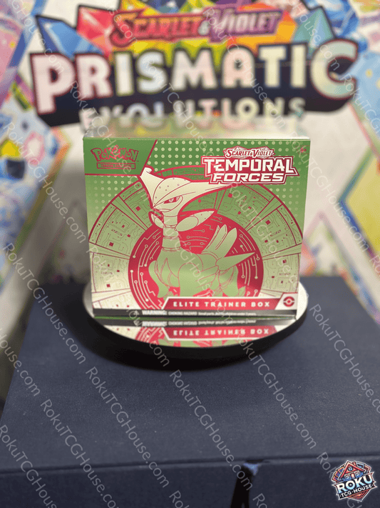 Front of Temporal Forces – Elite Trainer Box (Iron Leaves) – Pokémon TCG Elite Trainer Box.