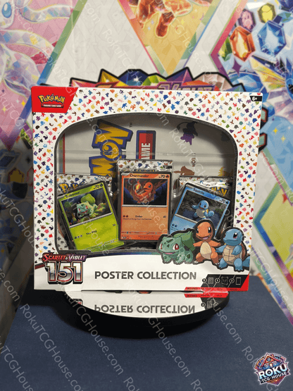 Front of Scarlet & Violet: 151 – Poster Collection Box – Pokémon TCG poster set packaging.