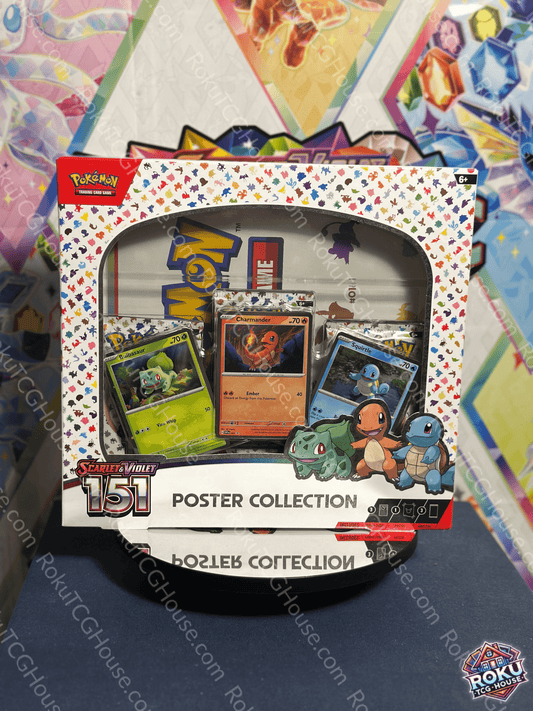 Front of Scarlet & Violet: 151 – Poster Collection Box – Pokémon TCG poster set packaging.