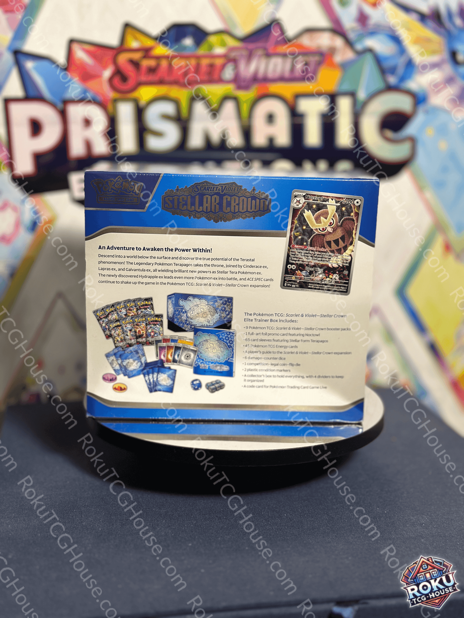Back of Stellar Crown – Pokémon TCG Elite Trainer Box.