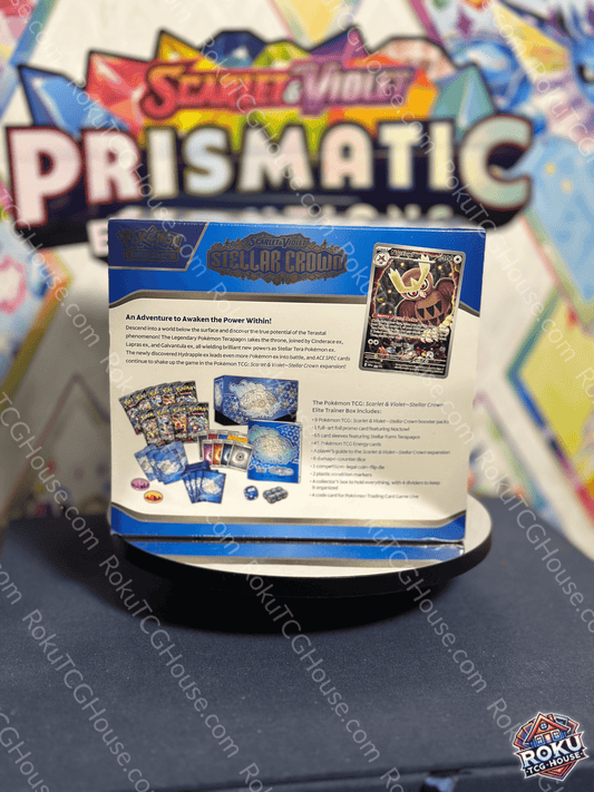 Back of Stellar Crown – Pokémon TCG Elite Trainer Box.