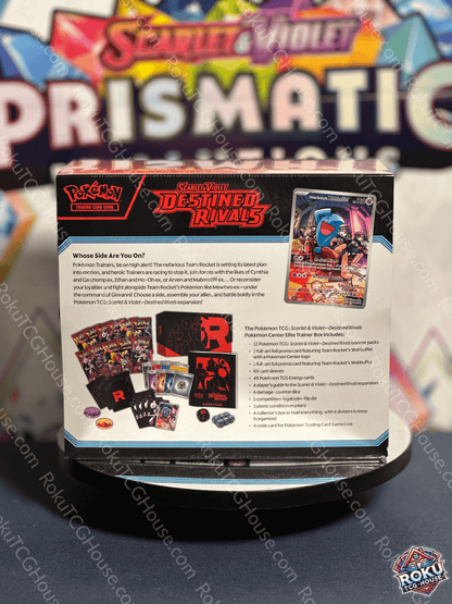 Back of Destined Rivals – Elite Trainer Box (Pokémon Center Exclusive) – Pokémon Trading Card Game Elite Trainer Box (NM).