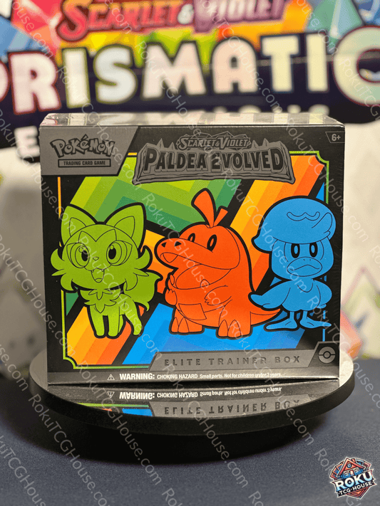 Front of Paldea Evolved – Pokémon TCG Elite Trainer Box.