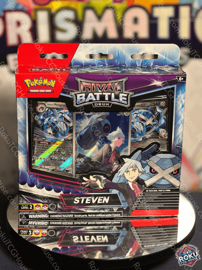 Front of Pokemon TCG: Rival Battle Deck featuring Steven
