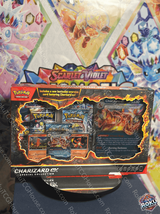 Front of sealed Pokémon TCG: Charizard EX Special Collection box featuring Charizard artwork and promo cards.